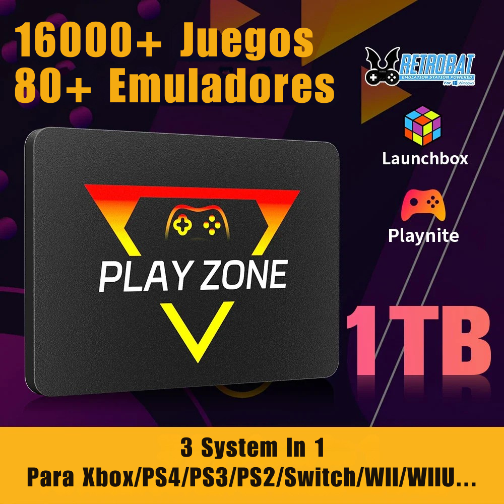 PlayZone -  Bóveda de Juegos Plug & Play de 1 TB con más de 16.000 Títulos